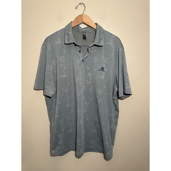 Adidas Shirt Mens Grey Night Camo Performance Polo Kapalua HI Primegreen‎ Large - Picture 5 of 8